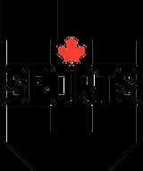 Sports Canada logo featuring a red maple leaf above the word SPORTS in geometric lettering on a shield background