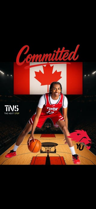 Basketball player in York red jersey committed to college program